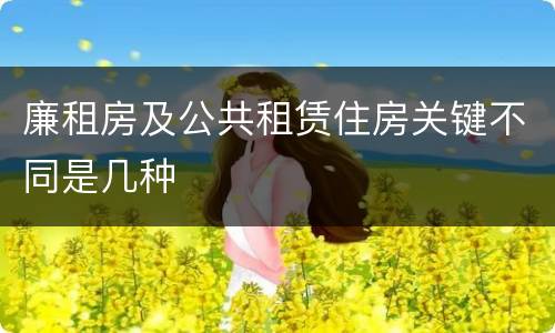 廉租房及公共租赁住房关键不同是几种