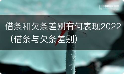 借条和欠条差别有何表现2022（借条与欠条差别）