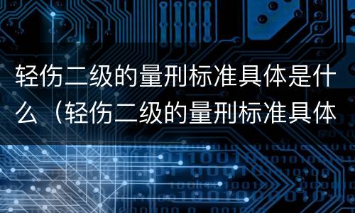 轻伤二级的量刑标准具体是什么（轻伤二级的量刑标准具体是什么内容）