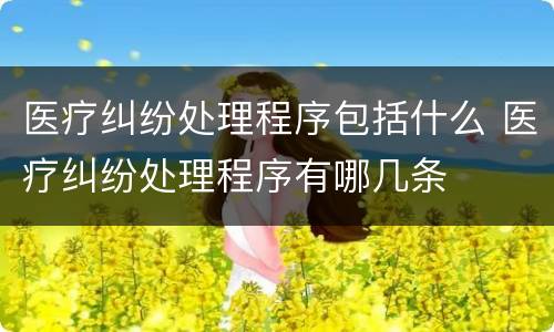 医疗纠纷处理程序包括什么 医疗纠纷处理程序有哪几条