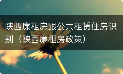 陕西廉租房跟公共租赁住房识别（陕西廉租房政策）