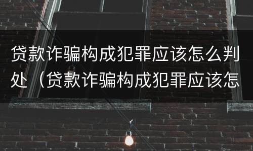 贷款诈骗构成犯罪应该怎么判处（贷款诈骗构成犯罪应该怎么判处理）