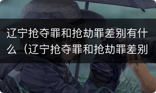 辽宁抢夺罪和抢劫罪差别有什么（辽宁抢夺罪和抢劫罪差别有什么不同）