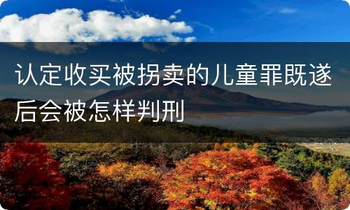 认定收买被拐卖的儿童罪既遂后会被怎样判刑
