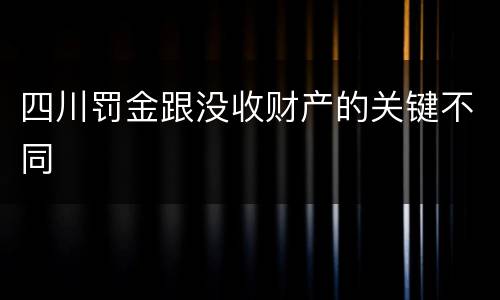 四川罚金跟没收财产的关键不同