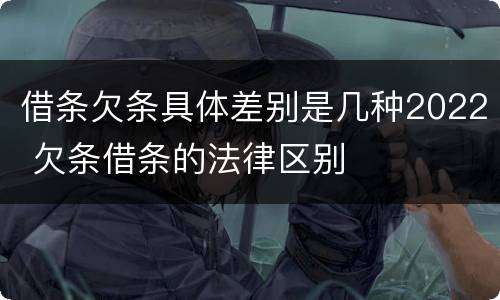 借条欠条具体差别是几种2022 欠条借条的法律区别