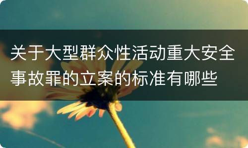 关于大型群众性活动重大安全事故罪的立案的标准有哪些