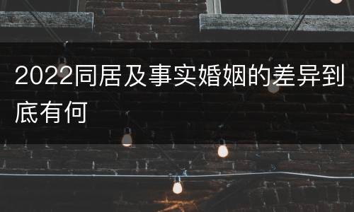 2022同居及事实婚姻的差异到底有何