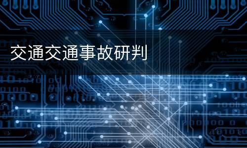 交通交通事故研判