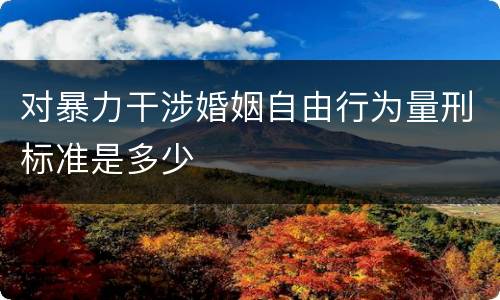 对暴力干涉婚姻自由行为量刑标准是多少