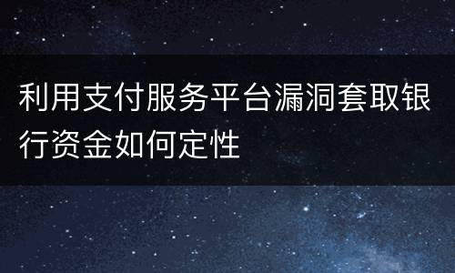 利用支付服务平台漏洞套取银行资金如何定性