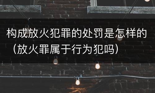 构成放火犯罪的处罚是怎样的（放火罪属于行为犯吗）