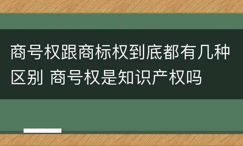 商号权跟商标权到底都有几种区别 商号权是知识产权吗