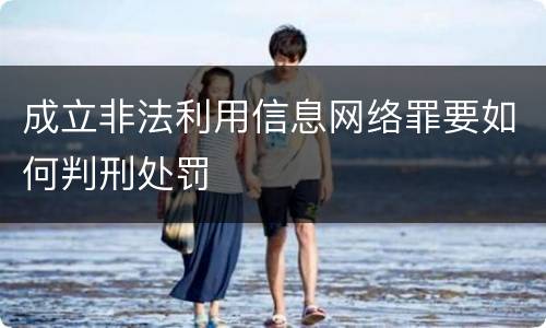 成立非法利用信息网络罪要如何判刑处罚