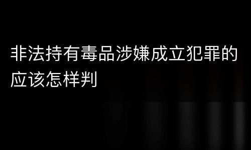非法持有毒品涉嫌成立犯罪的应该怎样判