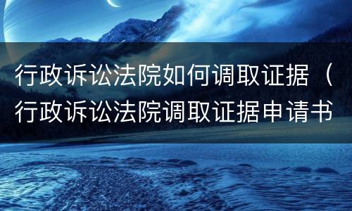 行政诉讼法院如何调取证据（行政诉讼法院调取证据申请书模板）