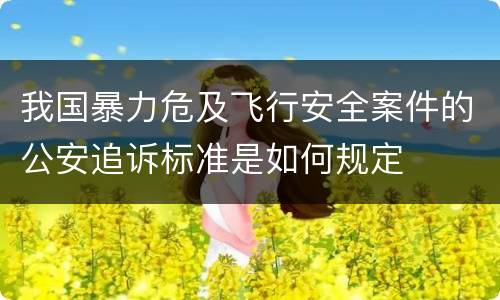 我国暴力危及飞行安全案件的公安追诉标准是如何规定