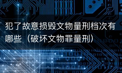犯了故意损毁文物量刑档次有哪些（破坏文物罪量刑）