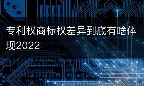 专利权商标权差异到底有啥体现2022