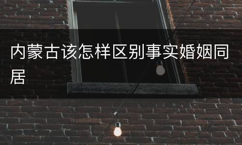 内蒙古该怎样区别事实婚姻同居