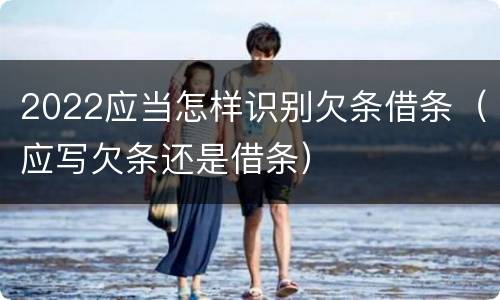 2022应当怎样识别欠条借条（应写欠条还是借条）