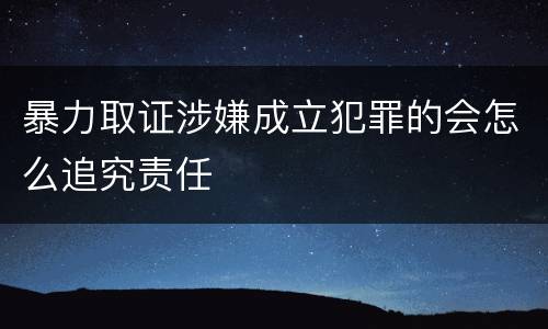 暴力取证涉嫌成立犯罪的会怎么追究责任