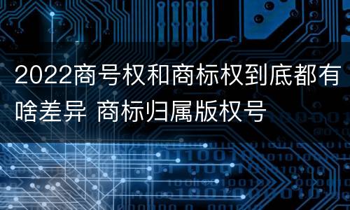 2022商号权和商标权到底都有啥差异 商标归属版权号