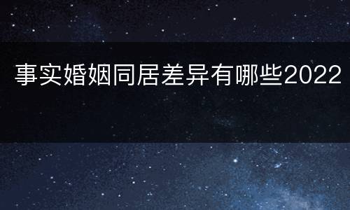 事实婚姻同居差异有哪些2022