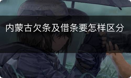 内蒙古欠条及借条要怎样区分