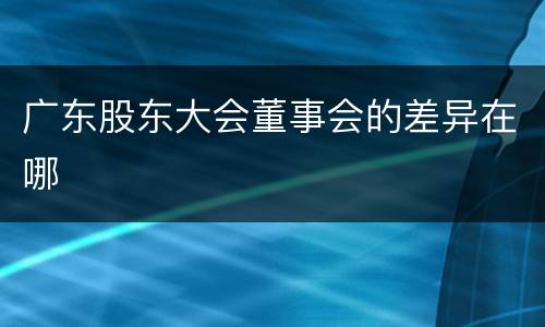 广东股东大会董事会的差异在哪