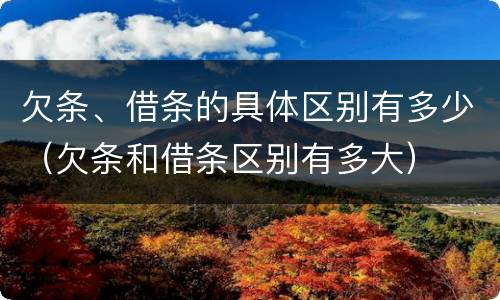 欠条、借条的具体区别有多少（欠条和借条区别有多大）