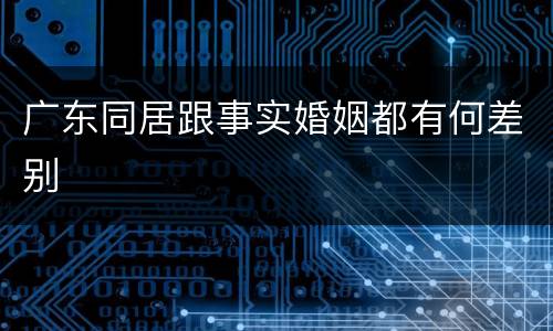广东同居跟事实婚姻都有何差别