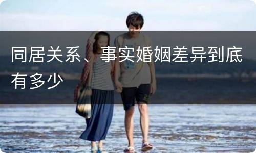 同居关系、事实婚姻差异到底有多少