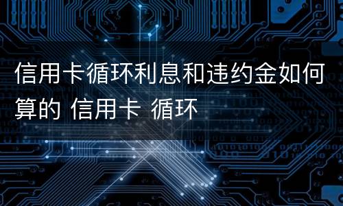 信用卡循环利息和违约金如何算的 信用卡 循环