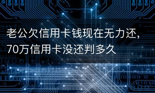 老公欠信用卡钱现在无力还，70万信用卡没还判多久