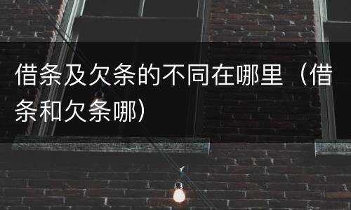 借条及欠条的不同在哪里（借条和欠条哪）