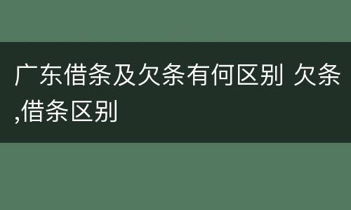广东借条及欠条有何区别 欠条,借条区别