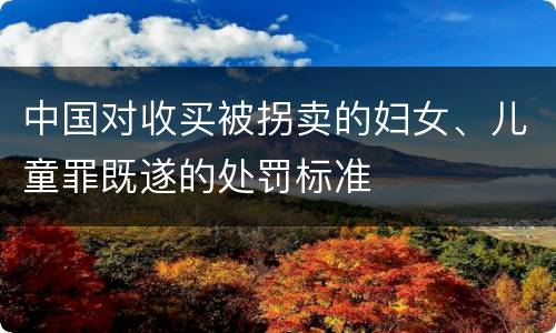 中国对收买被拐卖的妇女、儿童罪既遂的处罚标准