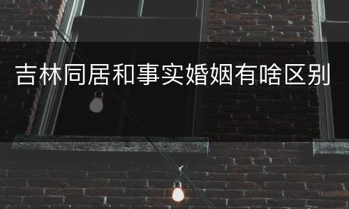吉林同居和事实婚姻有啥区别