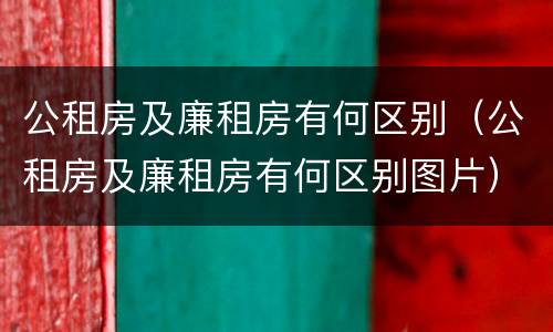 公租房及廉租房有何区别（公租房及廉租房有何区别图片）