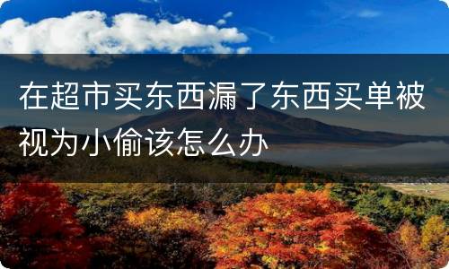 在超市买东西漏了东西买单被视为小偷该怎么办