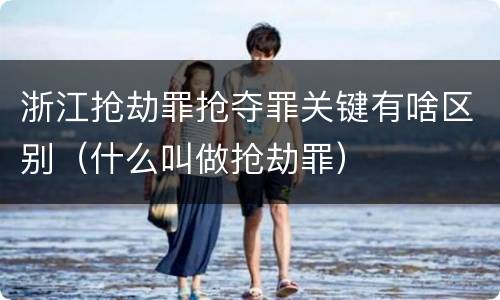浙江抢劫罪抢夺罪关键有啥区别（什么叫做抢劫罪）