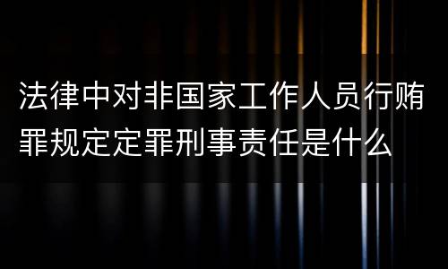 法律中对非国家工作人员行贿罪规定定罪刑事责任是什么