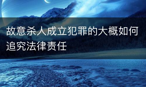 故意杀人成立犯罪的大概如何追究法律责任