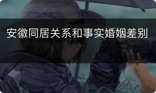 安徽同居关系和事实婚姻差别