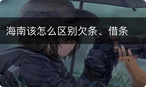 海南该怎么区别欠条、借条