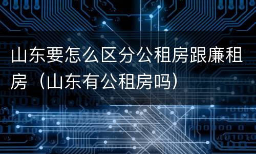山东要怎么区分公租房跟廉租房（山东有公租房吗）