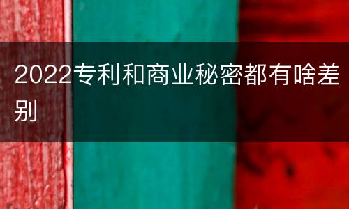 2022专利和商业秘密都有啥差别