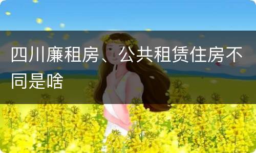 四川廉租房、公共租赁住房不同是啥
