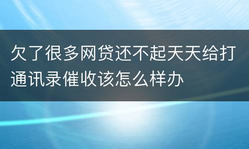 欠了很多网贷还不起天天给打通讯录催收该怎么样办